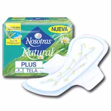 Toallas Higienicas NOSOTRAS NATURAL PLUS TELA X 8 UNI - cod. 24014