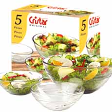 CRISTAR JUEGO ENSALADERAS TULIPAN 5CJ    5.00 UN