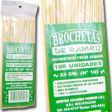 BAMBUSA BROCHETAS 25CM. PQ 100.00 UN
