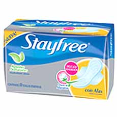 Toallas Higienicas STAYFREE AGENT. NATURALES P8 LL10PQ 10.00 UN - cod. 24038