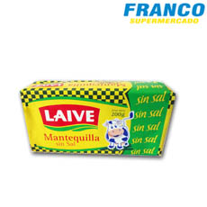 LAIVE MANTEQUILLA SIN SAL X 200 GRPQ 200.00 GR