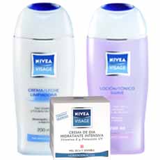Nivea Visage Tratamiento Piel Seca + Estuche x 3 Pz.