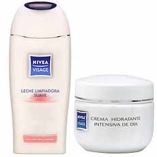 Nivea Visage Cr. Limp. Suave 200ml + Hidrat. Int. D&iacute;a P. Seca 50ml