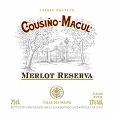 COUSI�O MACUL VINO MERLOT RESERVABT  750.00 ML