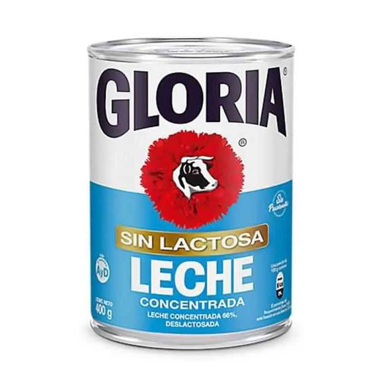 GLORIA SIN LACTOSA LECHE X400 G LATA